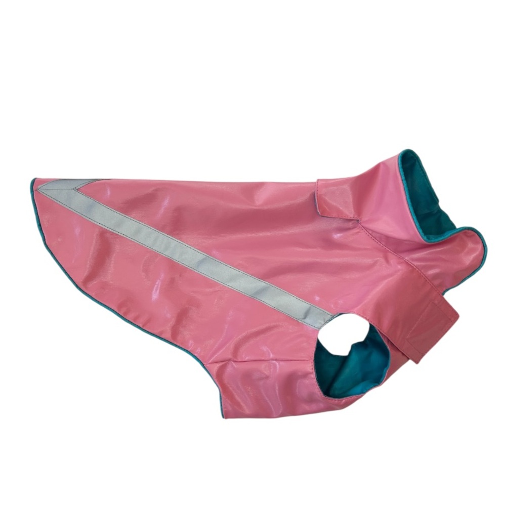 Bailey & Bella Companion Couture Pink Dog Raincoat with Reflective Stripe